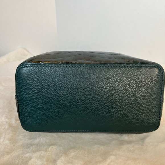 NWOT Brighton Dark Green Croc-Embossed Shoulder Bag - Picture 6 of 9